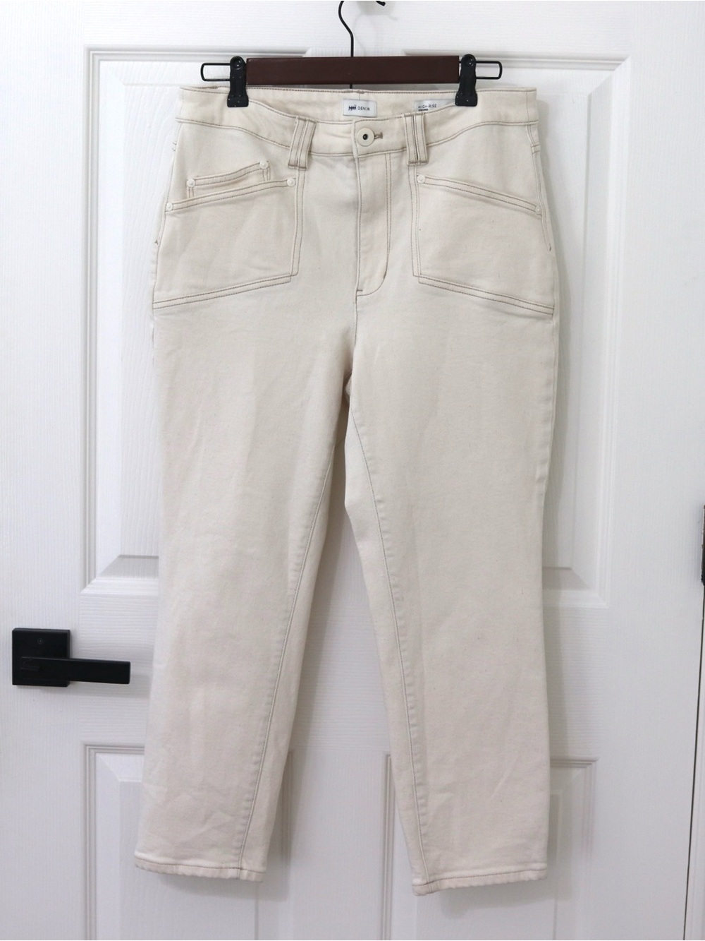 J Jill cream cropped stretch denim front pockets, casual, coastal, summer
